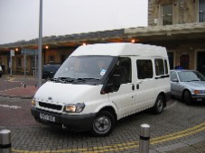 Van at station